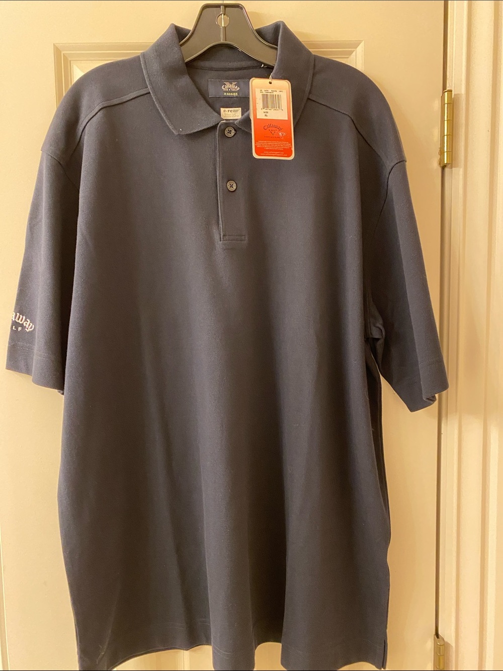 Callaway Men's Navy Blue Polo with Sleeve Logo